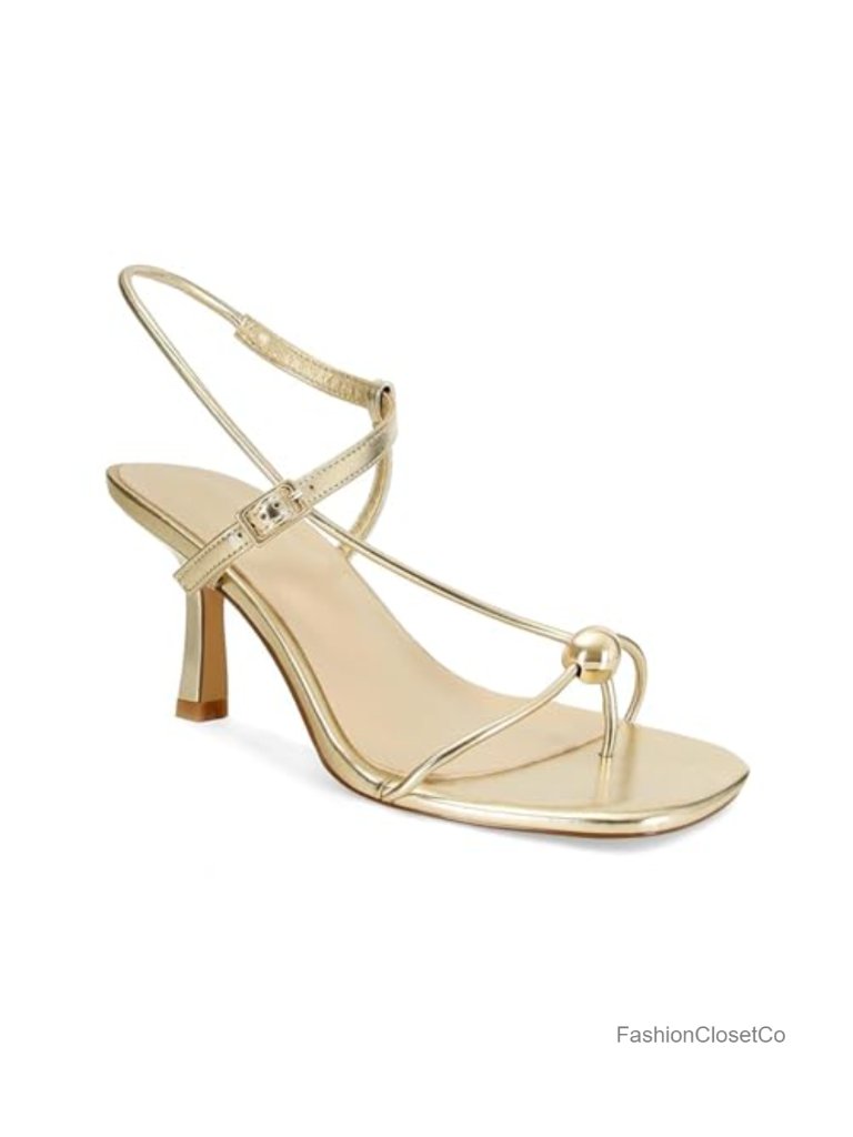 Strappy Kitten Heeled Sandals Square Open Toe Thong Flip Flop Comfort Summer